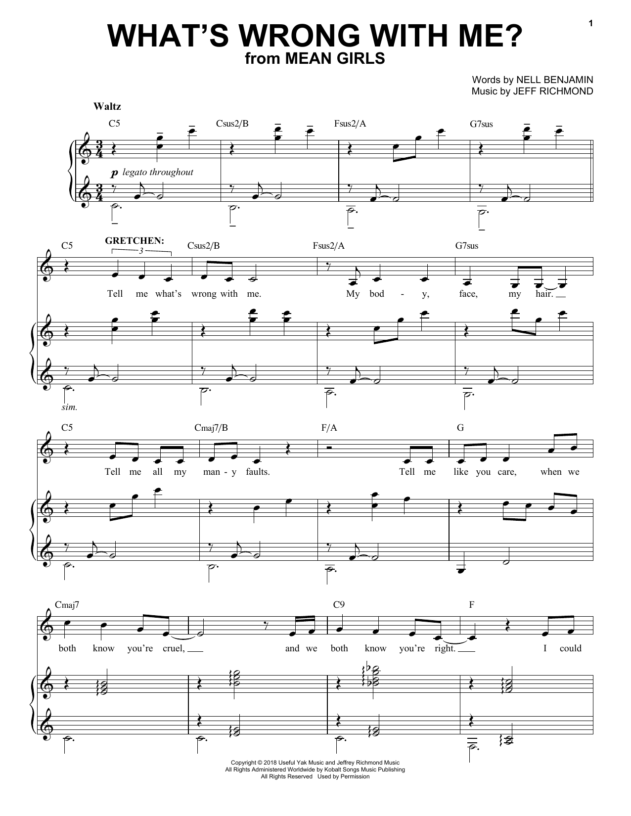 Produktbild zu: What's Wrong With Me? (from Mean Girls: The Broadway Musical)