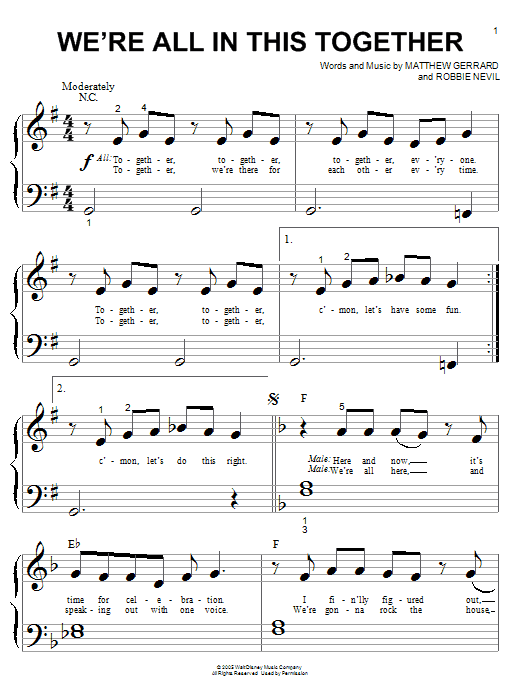 Produktbild zu: We're All In This Together (from High School Musical)