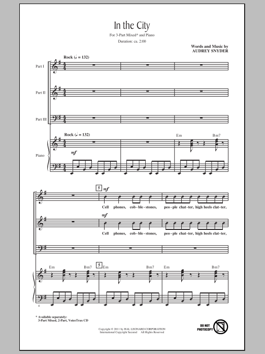 Produktgalerie: Seite 1 von 1 In The City, Audrey Snyder, Chor