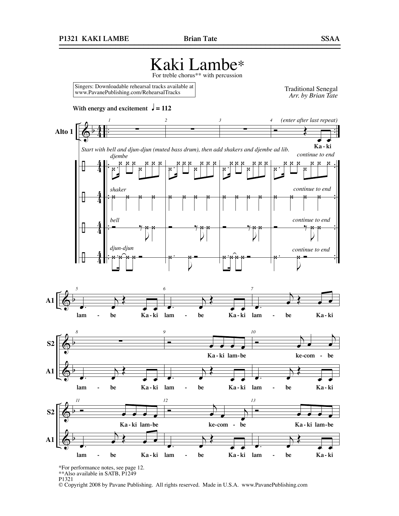 Produktgalerie: Seite 1 von 1 Kaki Lambe, Brian Tate, Chor