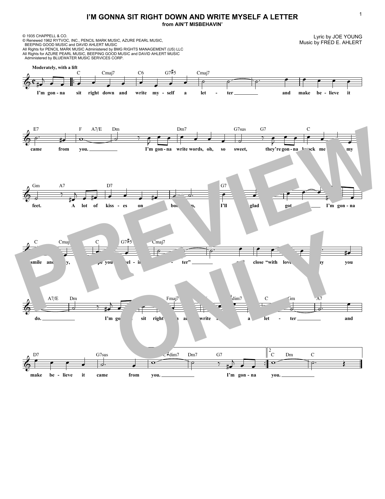 Produktgalerie: Seite 1 von 1 I'm Gonna Sit Right Down And Write Myself A Letter, Fred E. Ahlert