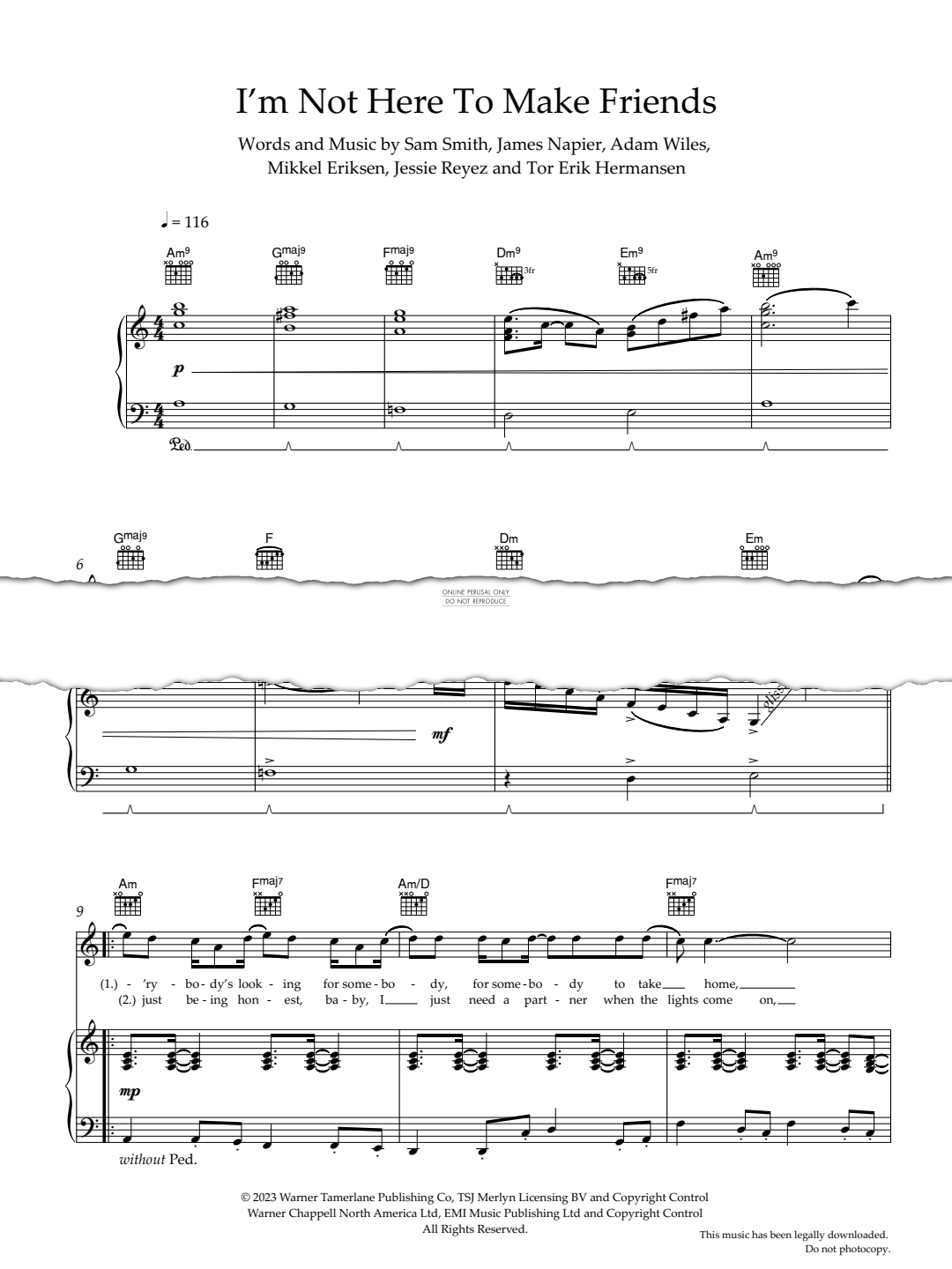 Product gallery: Page 1 of 1 I'm Not Here To Make Friends, Sam Smith