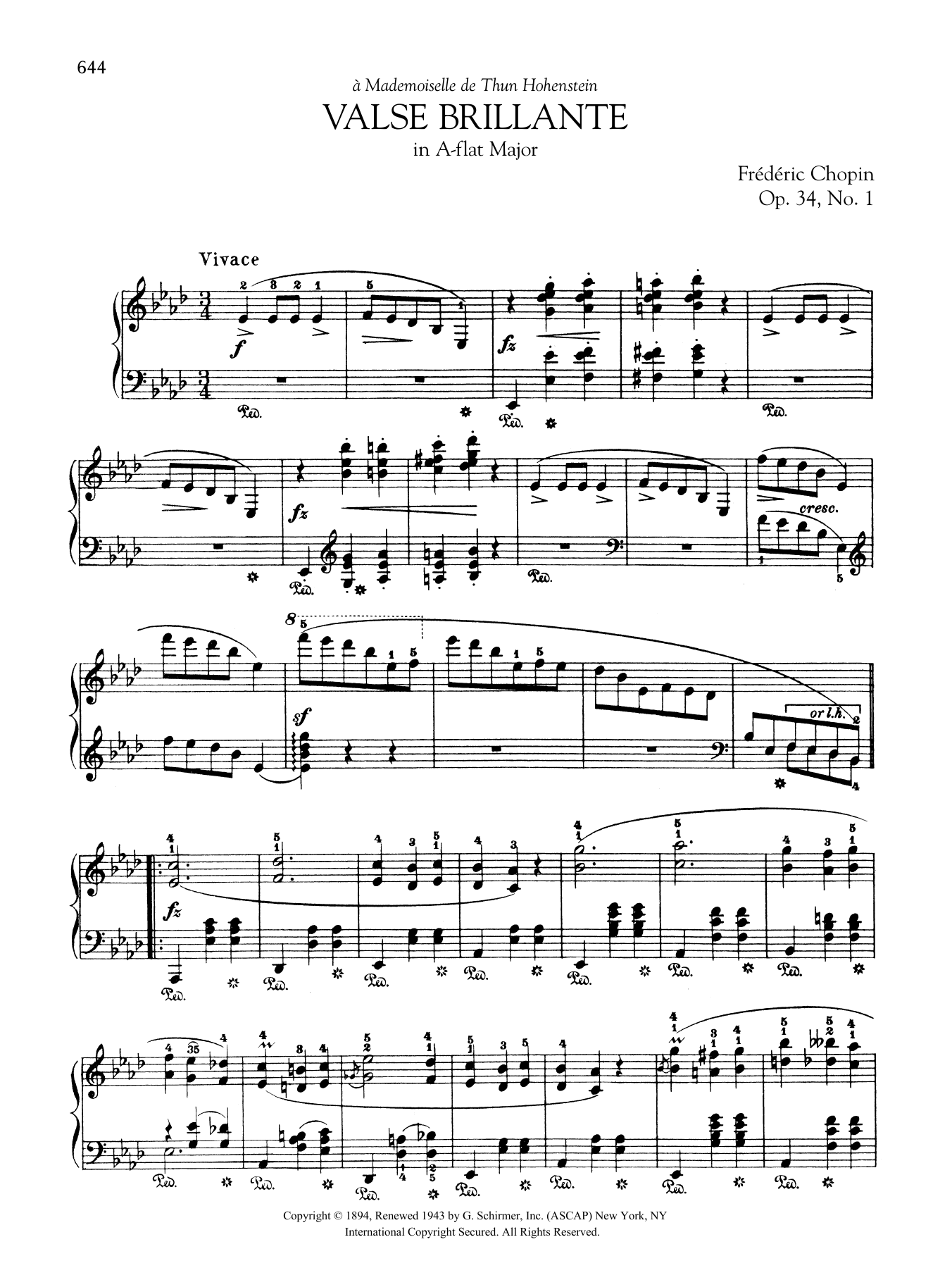 Product gallery: Page 1 of 1 Valse brillante in A-flat Major, Op. 34, No. 1, Frédéric Chopin