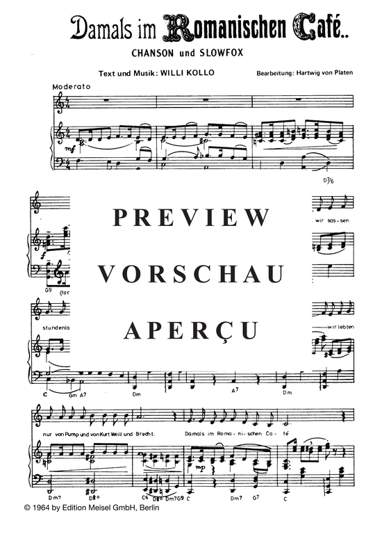 Produktgalerie: Seite 3 von 5 Damals im Romanischen Cafe, , Klavier und Gesang