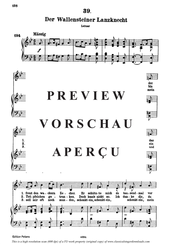 Product gallery: Page 2 of 3 Der Wallensteiner Lanzknecht D.931, , High Voice and Piano