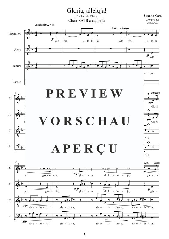 Produktgalerie: Seite 2 von 7 Gloria, alleluja, , Eucharistische Gesang Gemischter Chor