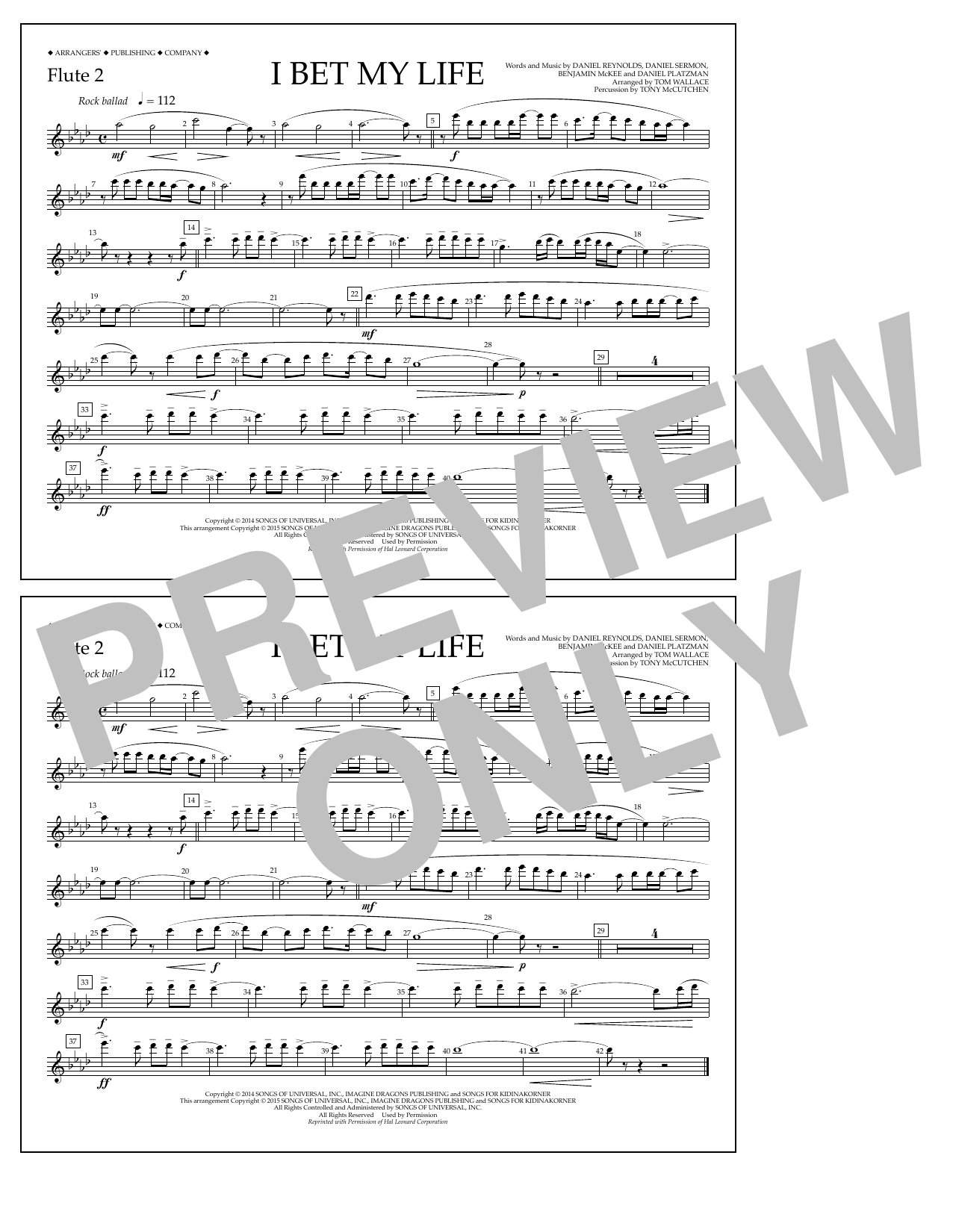 Produktgalerie: Seite 1 von 1 I Bet My Life - Flute 2, Tom Wallace, Ensemble