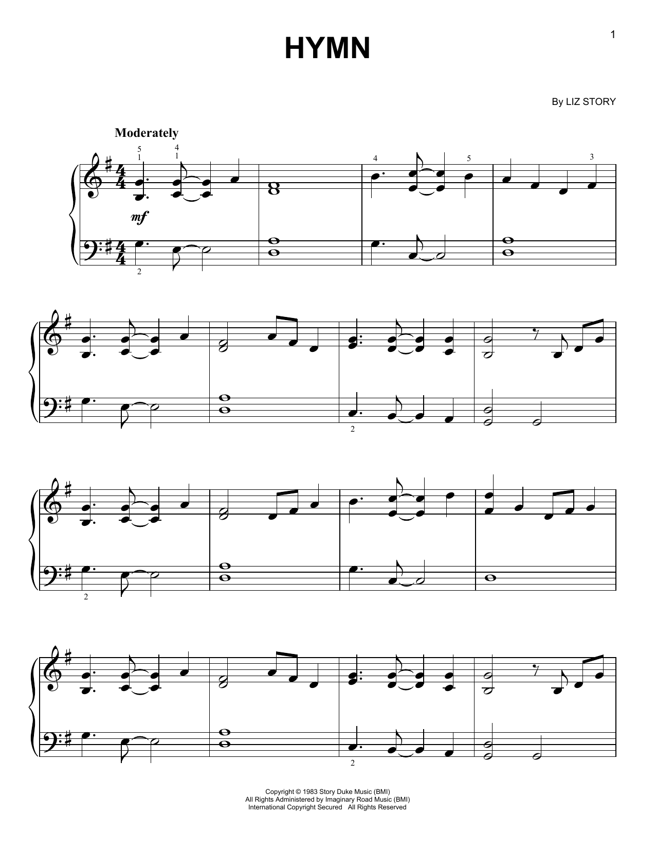 Produktgalerie: Seite 1 von 1 Hymn, Liz Story, Klavier