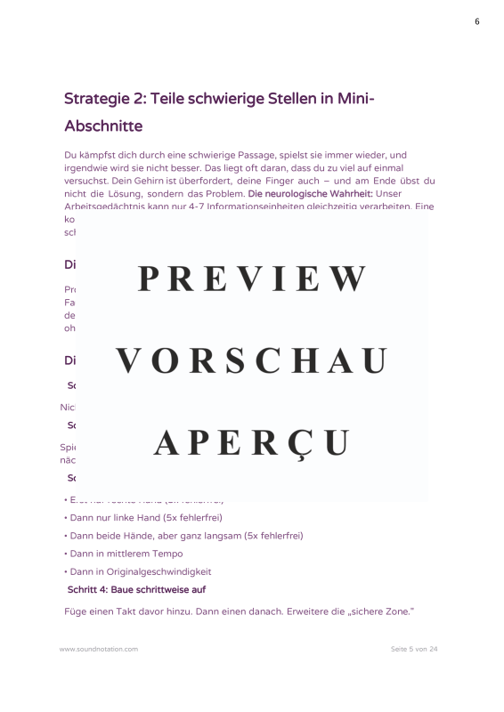 Produktgalerie: Seite 8 von 11 Effektiv Üben - 7 Strategien, um in kürzerer Zeit mehr zu erreichen, , Klavier und alle Instrumente