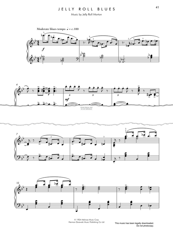 Produktgalerie: Seite 1 von 1 Jelly Roll Blues, Jelly Roll Morton, Klavier