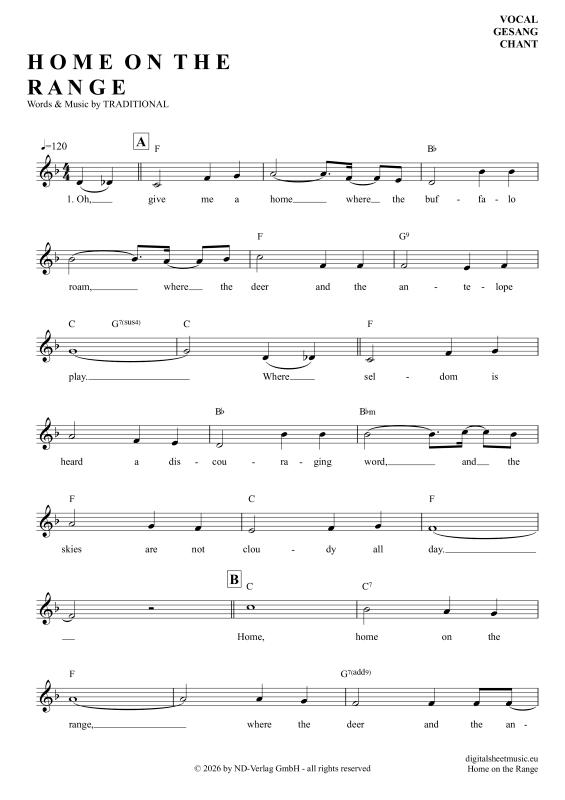Produktbild zu: Home On The RangeAmerican Folk Song