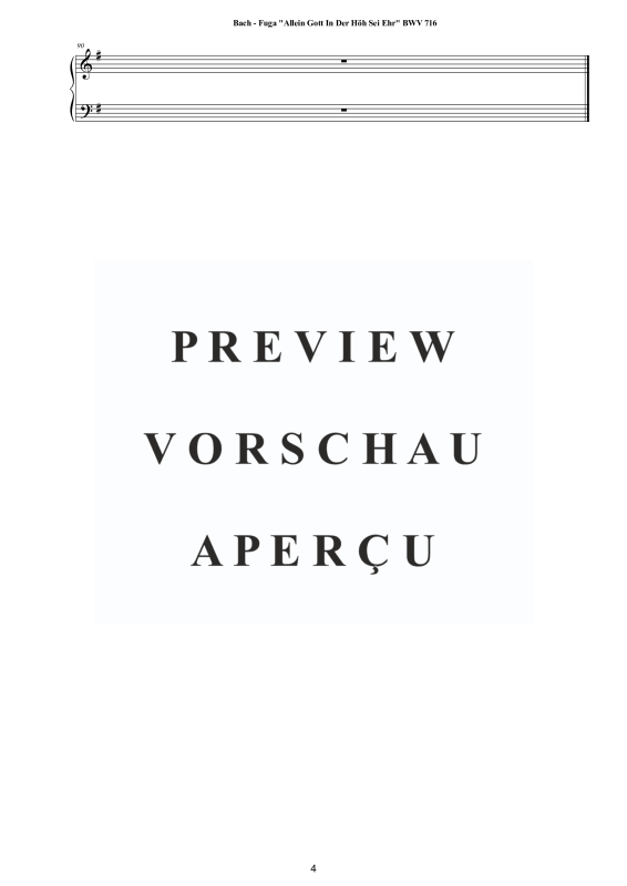Produktgalerie: Seite 5 von 5 Fuga on (Allein Gott In Der Höh Sei Ehr) BWV 716, , Klavier Solo