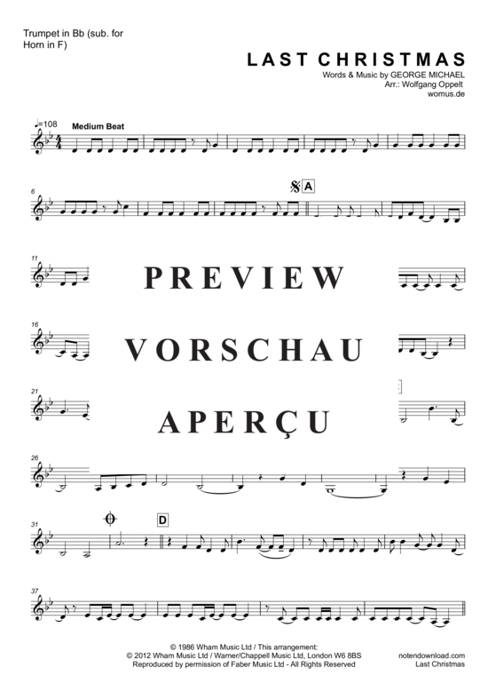 Produktgalerie: Seite 16 von 17 Last Christmas , Michael, George, (Blechbläser Quintett/Ensemble)