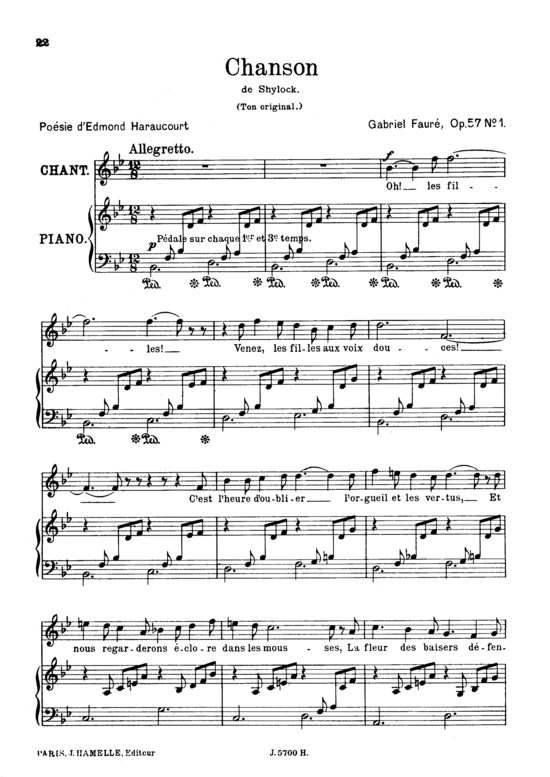 gallery: Chanson Op.57 No.1 , , (Gesang hoch + Klavier)