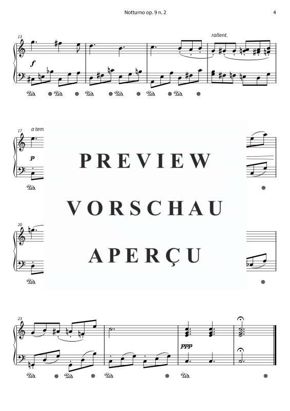Produktgalerie: Seite 6 von 6 Notturno op. 9 n. 2 - Do maggiore · Andante · semplificato, , Klavier Solo