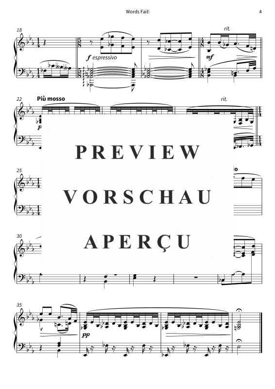 Produktgalerie: Seite 6 von 6 Words Fail! - No. 6 from On the Overgrown Path, , Klavier Solo