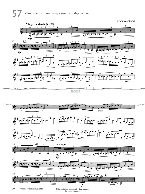 Produktgalerie: Seite 1 von 1 Study No.57 Allegro moderato (from '80 Graded Studies For Violin Book Two'), Franz Wohlfahrt, Violine