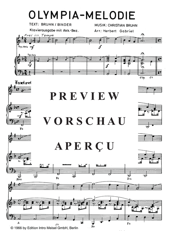 Produktgalerie: Seite 4 von 4 Olympia Melodie, Rosso, Nini, Klavier und Trompete in B