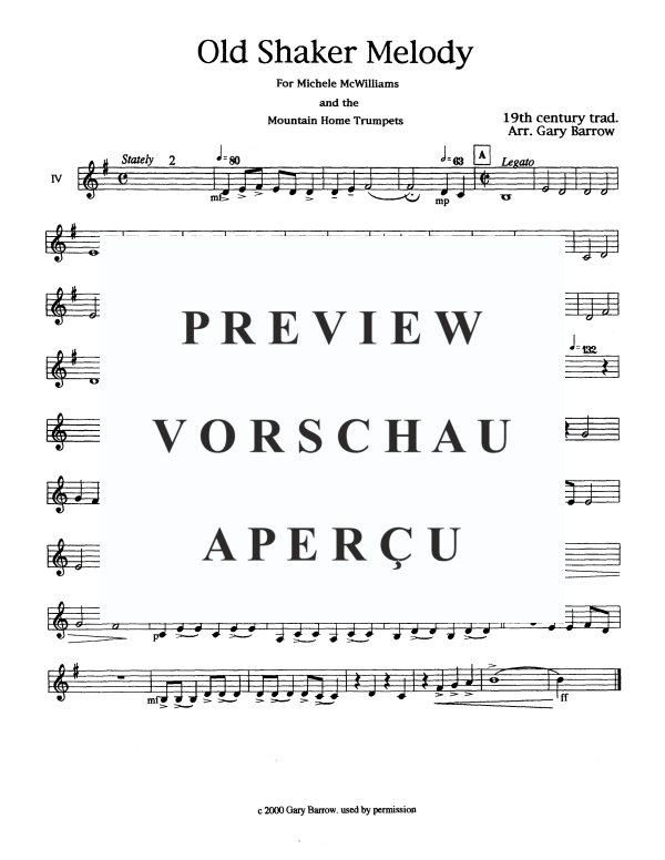 Product gallery: Page 11 of 11 Old Shaker Melody, , Trumpet Quintet