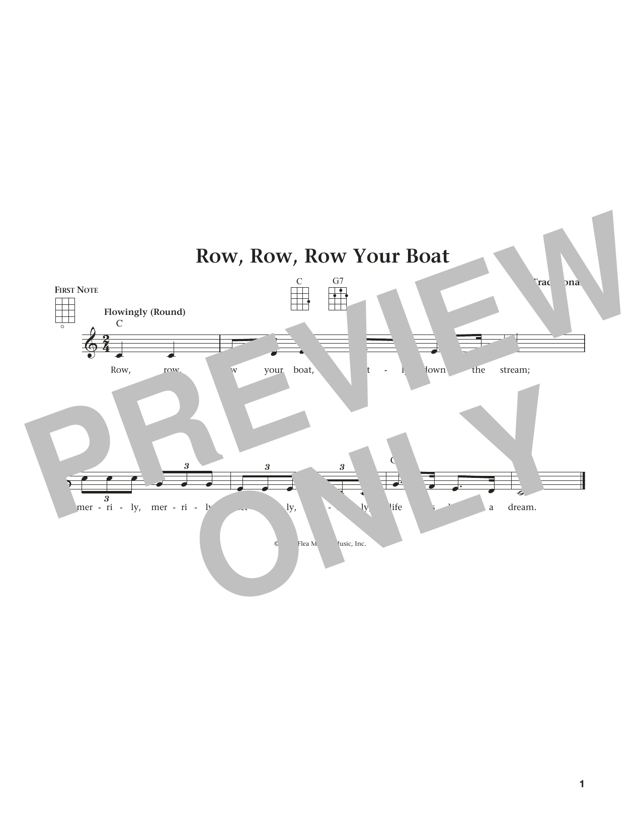 Product gallery: Page 1 of 1 Row, Row, Row Your Boat (from The Daily Ukulele) (arr. Liz and Jim Beloff), Traditional