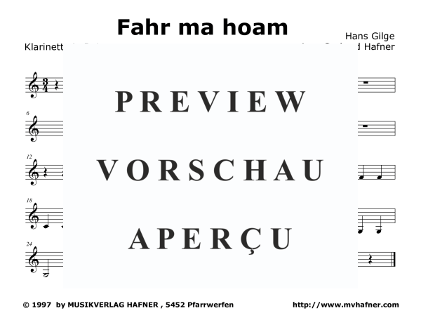 Product gallery: Page 7 of 9 Fahr ma hoam, , (Clarinet Quintet)