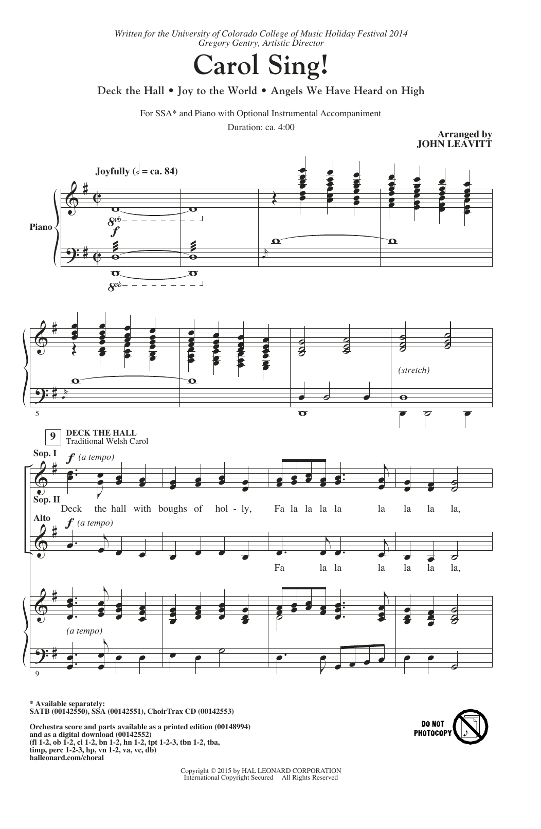 Produktgalerie: Seite 1 von 1 Carol Sing!, John Leavitt, Chor