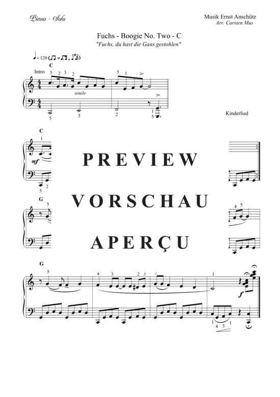Product picture to: Fuchs-Boogie No. Two - C Ernst Anschütz