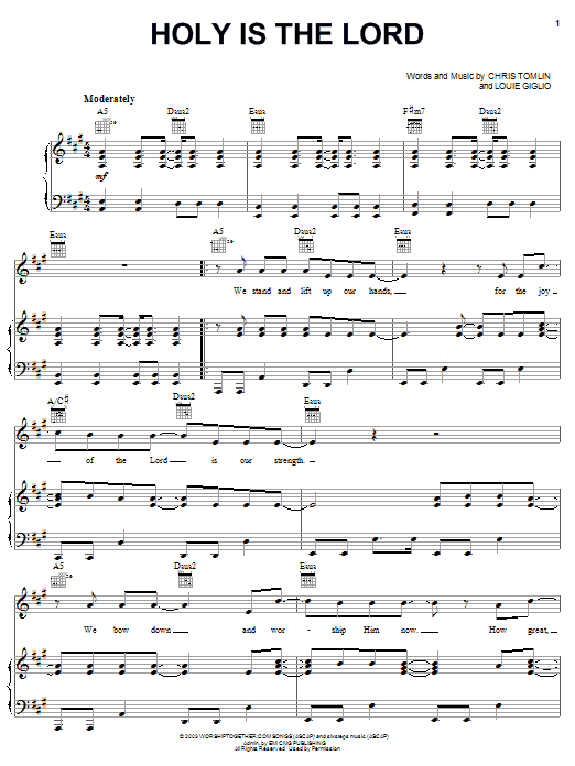 Produktgalerie: Seite 1 von 1 Holy Is The Lord, Chris Tomlin, Gesang, Gitarre, Klavier