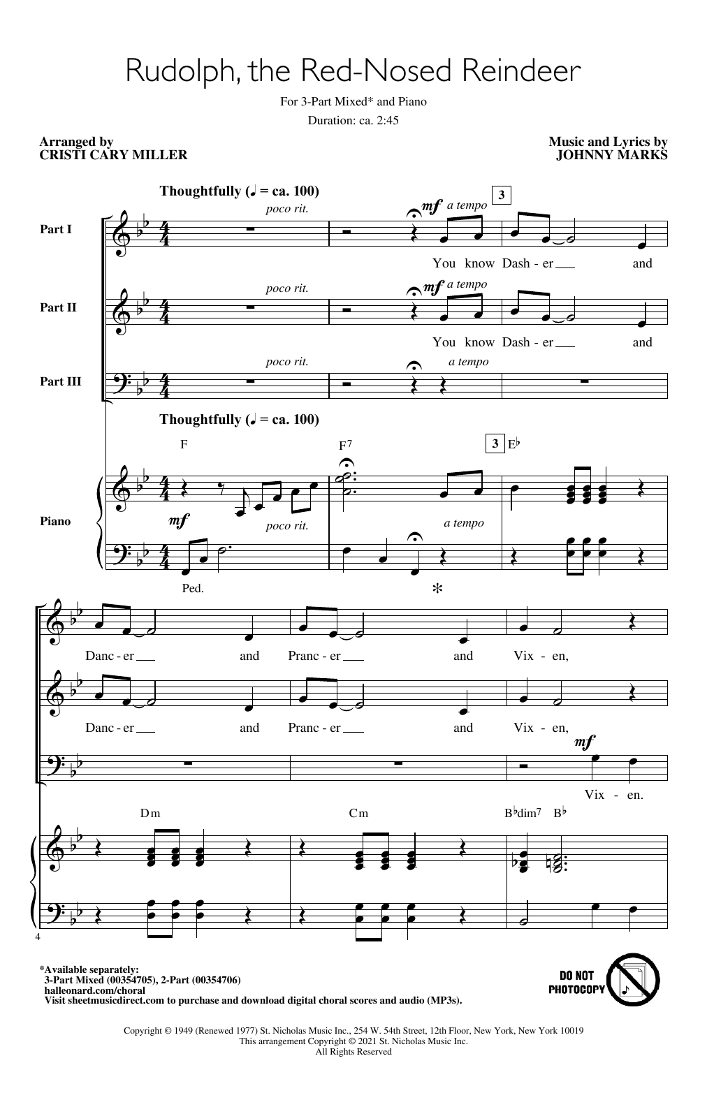 Produktgalerie: Seite 1 von 1 Rudolph The Red-Nosed Reindeer (arr. Cristi Cary Miller), Johnny Marks, Chor