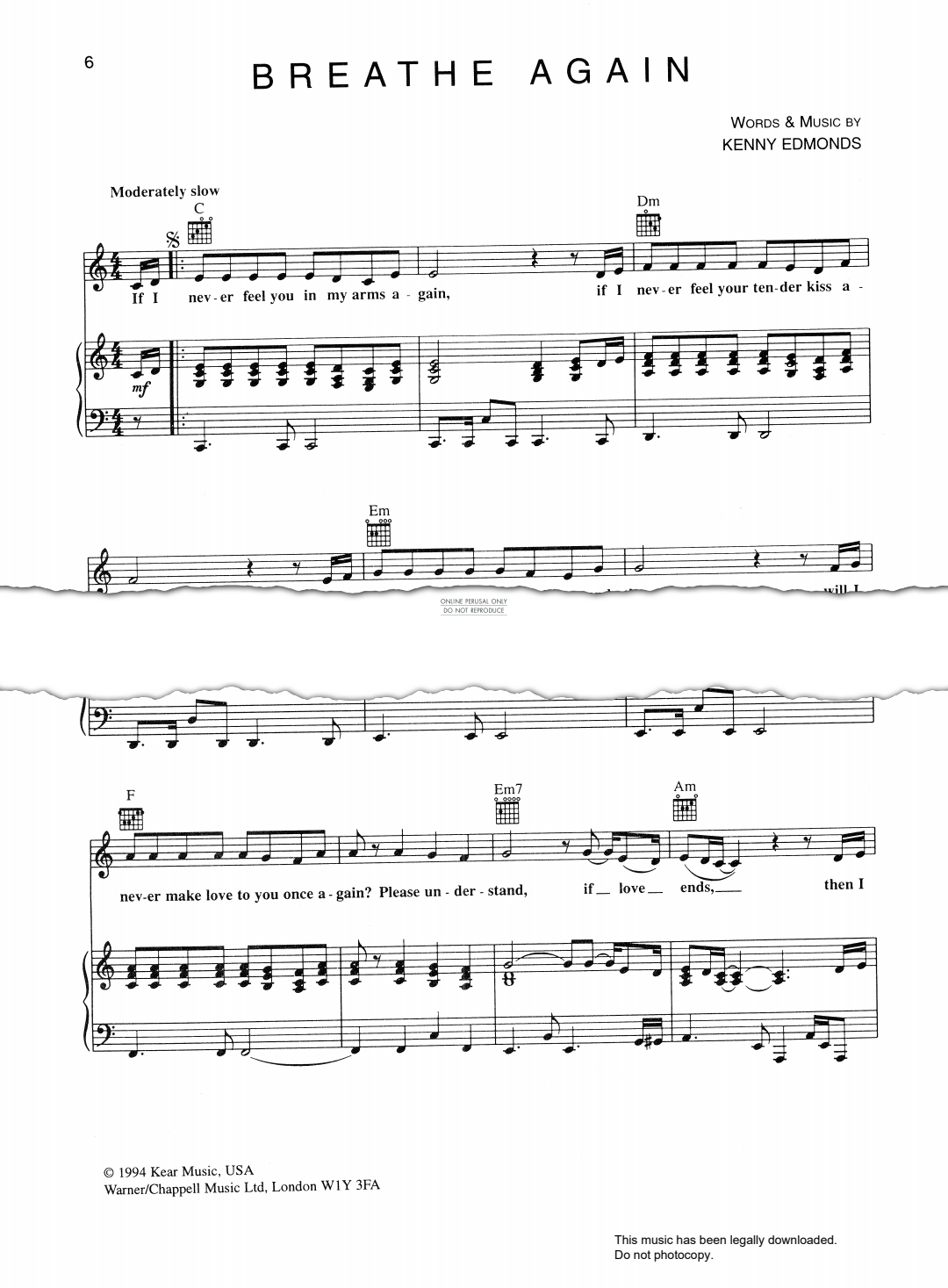 Produktgalerie: Seite 1 von 1 Breathe Again, Toni Braxton, Gesang, Gitarre, Klavier