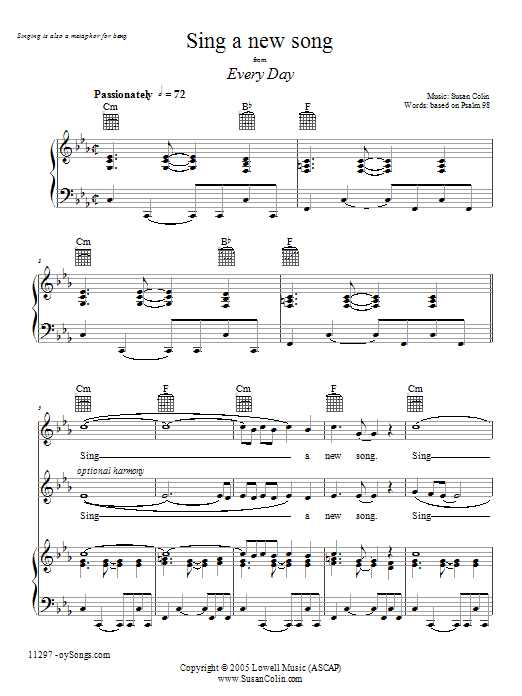 Product gallery: Page 1 of 1 Sing a New Song, Susan Colin