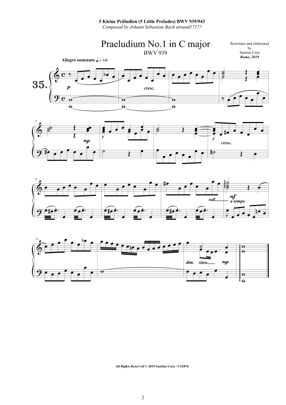 Produktbild zu: 5 Kleine Präludien BWV 939–943Johann Sebastian Bach