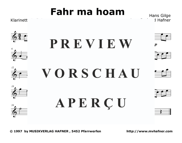 Product gallery: Page 4 of 9 Fahr ma hoam, , (Clarinet Quintet)