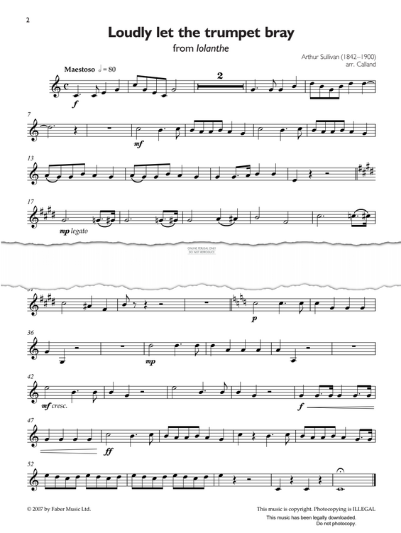 Produktgalerie: Seite 1 von 1 Loudly Let The Trumpet Bray (from 'Iolanthe'), Arthur S. Sullivan, Klavier, Trompete