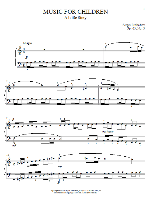 Product gallery: Page 1 of 1 A Little Story, Sergei Prokofiev