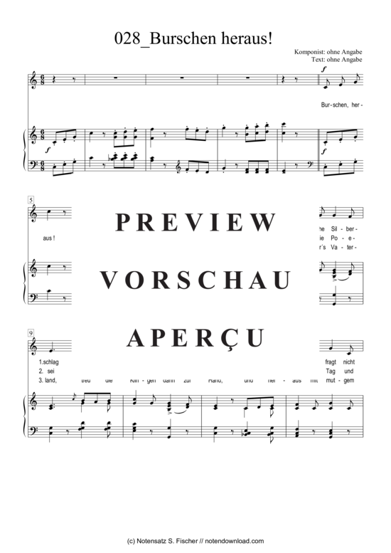 gallery: Burschen heraus! , , Klavier und Gesang