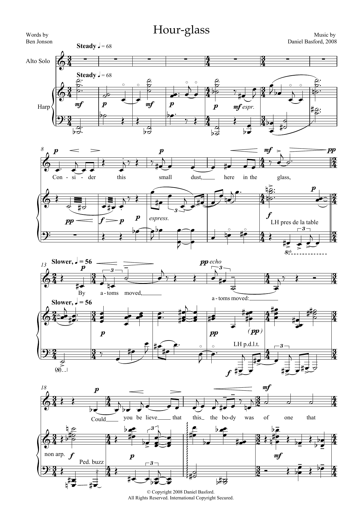 Produktbild zu: Hour-glass (for alto and harp)