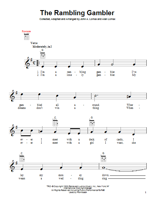 Product gallery: Page 1 of 1 The Rambling Gambler, Alan Lomax