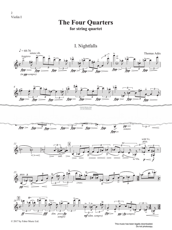 Produktgalerie: Seite 1 von 1 The Four Quarters, Thomas Adès, Quartett