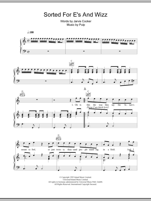 Produktgalerie: Seite 1 von 1 Sorted For E's And Wizz, Pulp, Gesang, Gitarre, Klavier