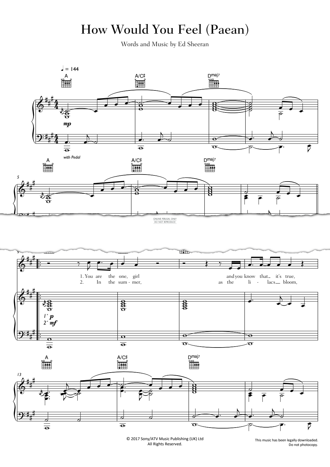 Product gallery: Page 1 of 1 How Would You Feel (Paean), Ed Sheeran