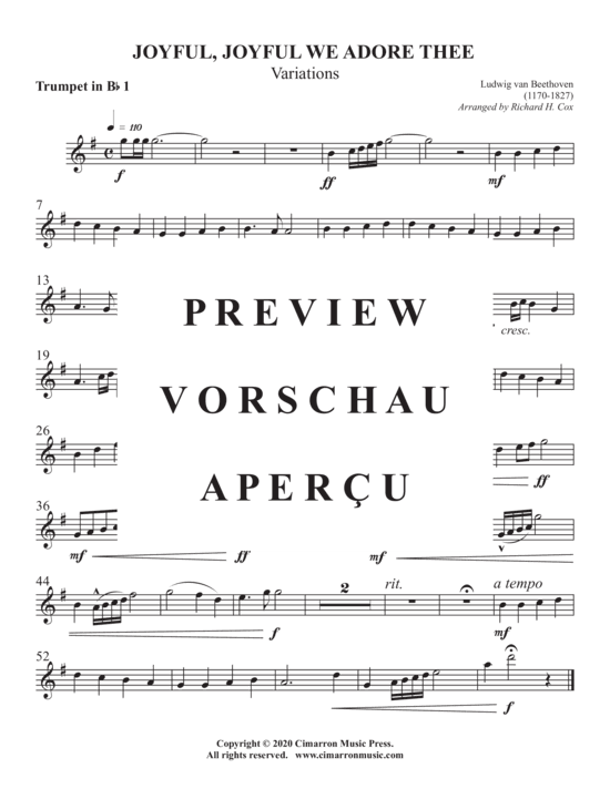Produktgalerie: Seite 7 von 8 Joyful, Joyful We Adore Thee , , (2x Trompete in B + Klavier)