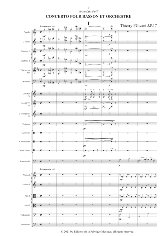 Product picture to: Concerto for Bassoon and Orchestra Thierry Pélicant