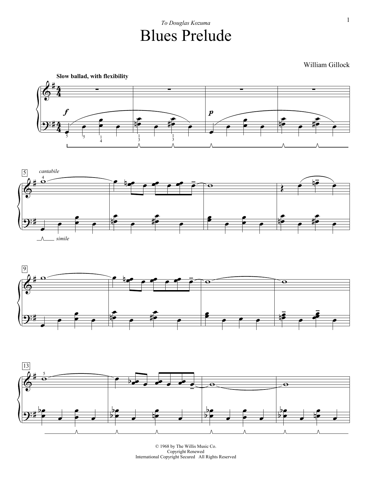 Produktgalerie: Seite 1 von 1 Blues Prelude, William Gillock, Klavier