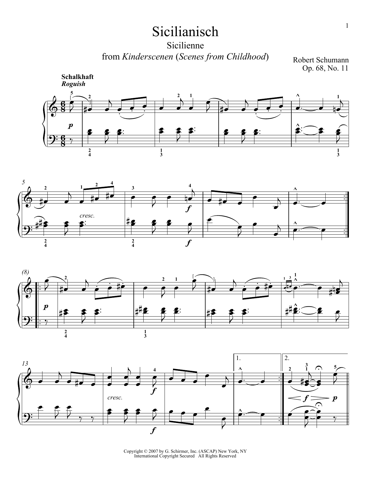 Product picture to: Sicilienne, Op. 68, No. 11