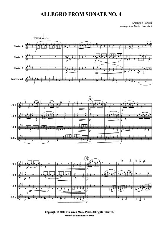 Product picture to: Allegro Arcangelo Corelli (aus: Sonate Nr. 4)