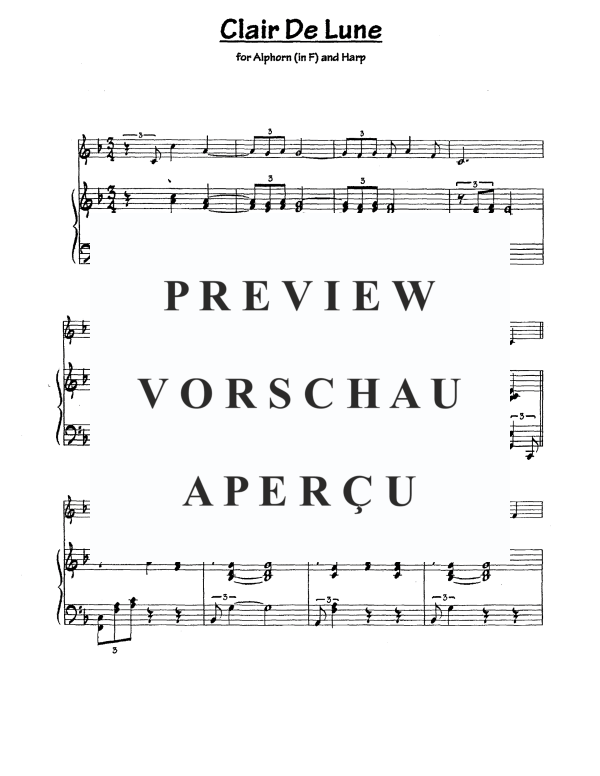 Product gallery: Page 3 of 5 Clair de Lune, , Alphorn In F and Harp/Piano