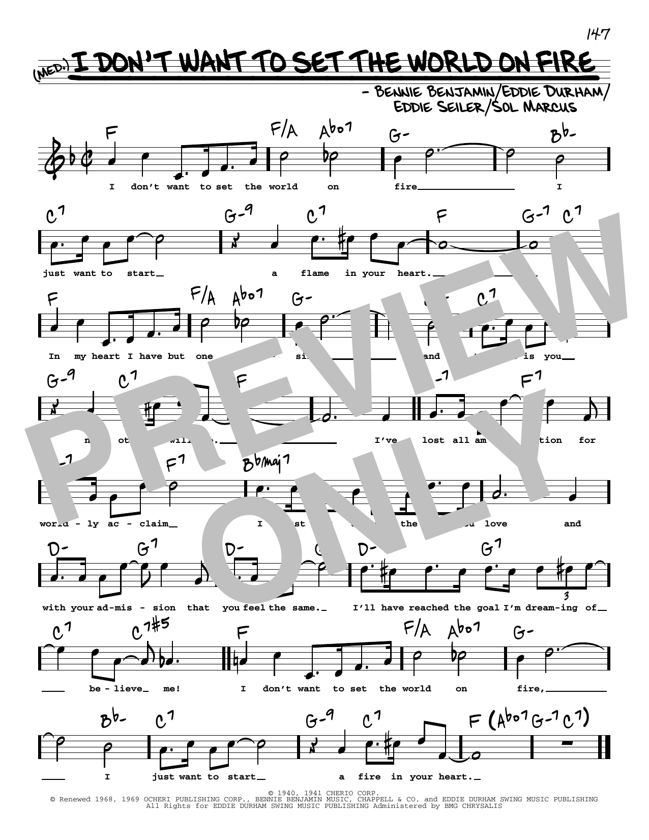 Produktbild zu: I Don't Want To Set The World On Fire (High Voice)