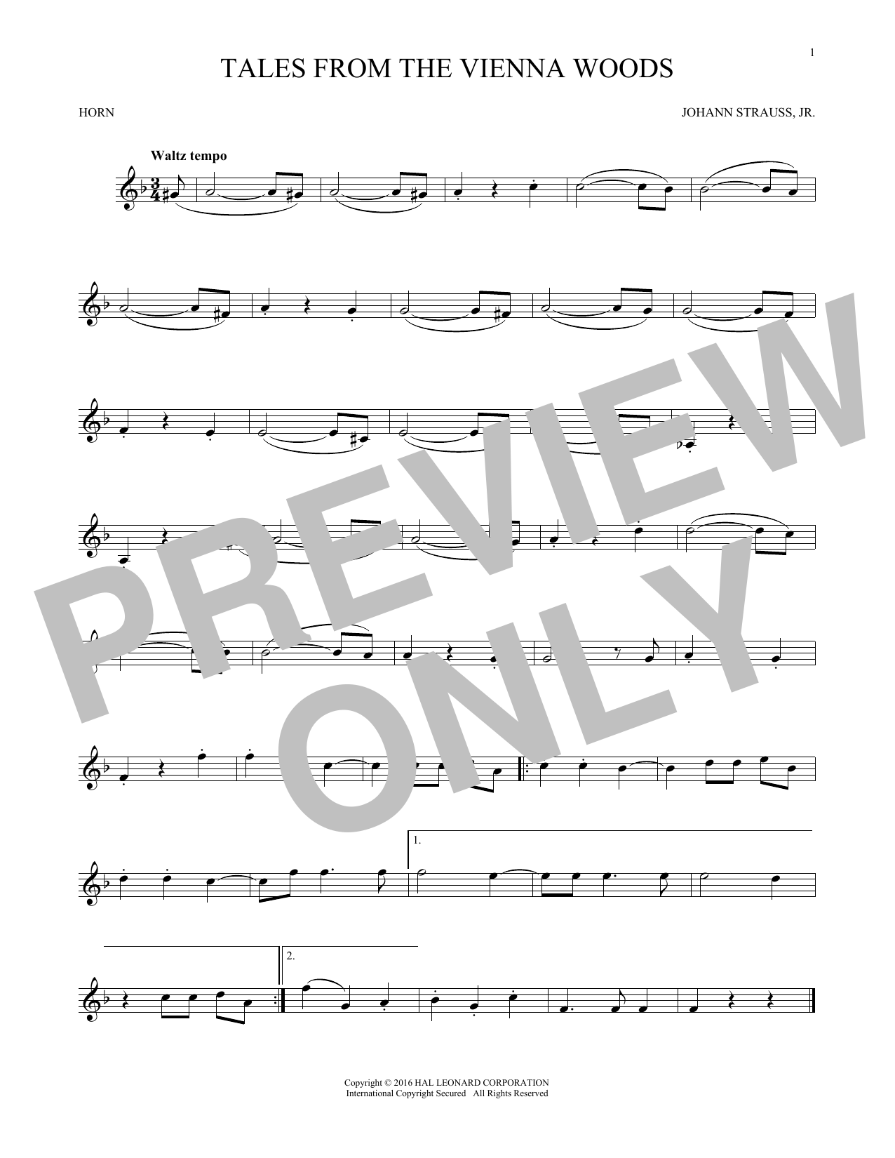 Produktgalerie: Seite 1 von 1 Tales From The Vienna Woods, Johann Strauss, Jr., Horn