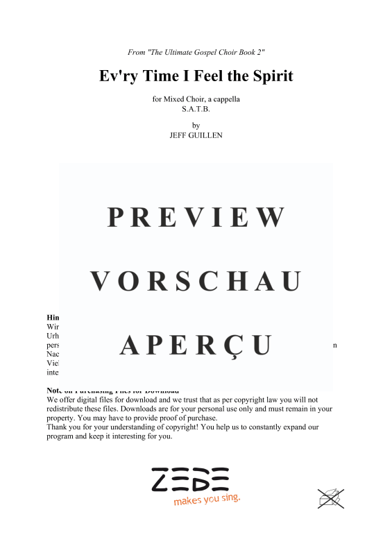 Produktgalerie: Seite 2 von 4 Ev´ry Time I Feel the Spirit, , Gemischter Chor